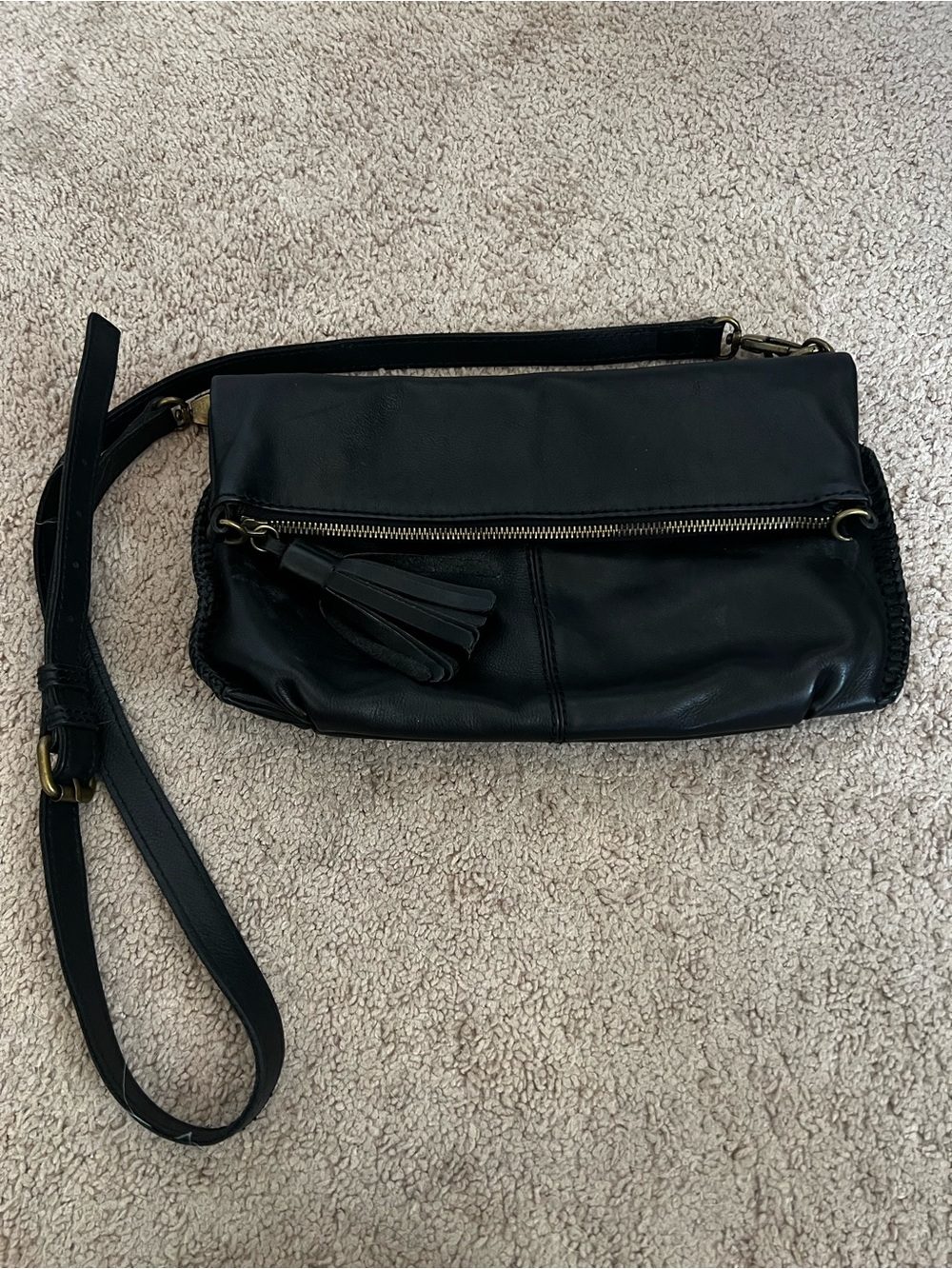 Lucky Brand Black Leather Crossbody Bag